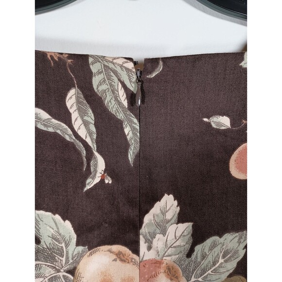 Vintage Maggy London Brown Shift Floral Cotton USA Square Neck Dress Size 10 - Picture 6 of 6